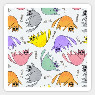 Colorful Tabby Cat Pattern Design Sticker